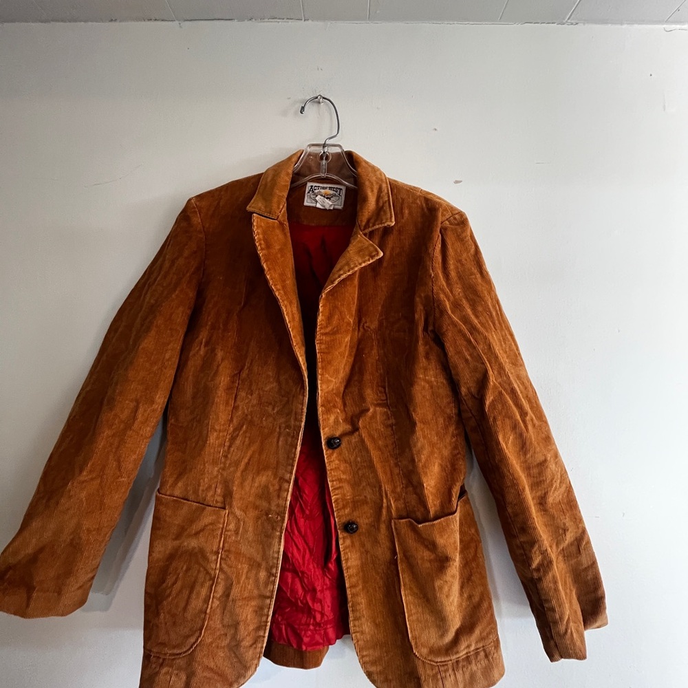 Action West Vintage Brown Corduroy Jacket Blazer Size 9-10